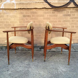 Mid-Century Modern Walnut Armchairs