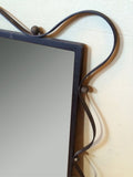 Hollywood Regency Wrougt Iron Ribbon Motif Mirror