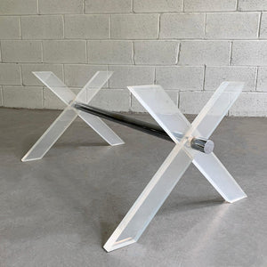 Modern Lucite X Coffee Table Base