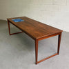 Danish Modern Rosewood Coffee Table With Ceramic Inlay