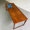 Danish Modern Rosewood Coffee Table With Ceramic Inlay