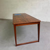 Danish Modern Rosewood Coffee Table With Ceramic Inlay