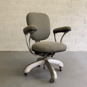 Mid Century Steel Frame Office Armchair