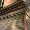 Antique Steel And Brass Roll Top Valuables Safe Display Cabinet
