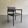 Mid Century Modern Steel Frame Leather Armchair