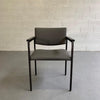 Mid Century Modern Steel Frame Leather Armchair