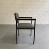 Mid Century Modern Steel Frame Leather Armchair