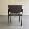 Mid Century Modern Steel Frame Leather Armchair