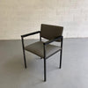 Mid Century Modern Steel Frame Leather Armchair