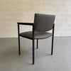 Mid Century Modern Steel Frame Leather Armchair