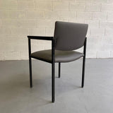 Mid Century Modern Steel Frame Leather Armchair