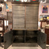 Antique Steel And Brass Roll Top Valuables Safe Display Cabinet