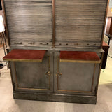 Antique Steel And Brass Roll Top Valuables Safe Display Cabinet