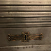 Antique Steel And Brass Roll Top Valuables Safe Display Cabinet
