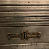 Antique Steel And Brass Roll Top Valuables Safe Display Cabinet