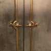 Antique Steel And Brass Roll Top Valuables Safe Display Cabinet