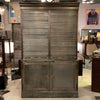 Antique Steel And Brass Roll Top Valuables Safe Display Cabinet