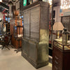Antique Steel And Brass Roll Top Valuables Safe Display Cabinet