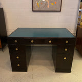 Edward Wormley For Dunbar Lacquered Rosewood Desk With Leather Top