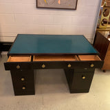 Edward Wormley For Dunbar Lacquered Rosewood Desk With Leather Top