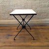 Iron And Milk Glass Side Table