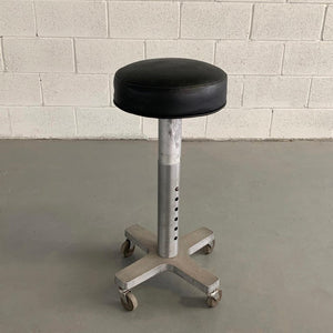 Industrial Aluminum And Leather Adjustable Dentist Stool