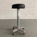 Industrial Aluminum And Leather Adjustable Dentist Stool