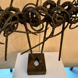 Brutalist Abstract Wrought Iron Sculpture by Franco Garelli