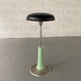 Art Deco Enameled Steel Adjustable Pedestal Dentist Stool By KEM Weber