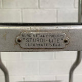 Tall Industrial Machine-Age Rolling Aluminum Ladder
