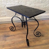 Scrolled Wrought Iron Side Table