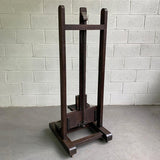 Antique Crank Adjustable Oak Artist Easel