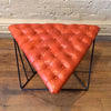 Tufted Leather Geometric Ottoman