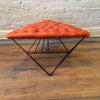 Tufted Leather Geometric Ottoman