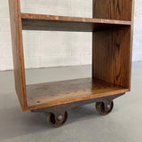 Custom Industrial Rolling Open Bookcase