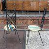 Pair of High Back Wrought Iron Scroll Patio Chairs