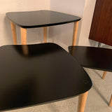Mid Century Modern Black Lacquered Biomorphic Nesting Tables