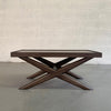 Mid-Century Modern Mahogany X-Base Coffee Table