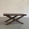 Mid-Century Modern Mahogany X-Base Coffee Table