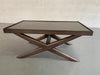 Mid-Century Modern Mahogany X-Base Coffee Table