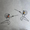 Mid Century Modern Fencer Wall Sculptures By Frederick Weinberg