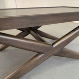 Mid-Century Modern Mahogany X-Base Coffee Table