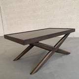 Mid-Century Modern Mahogany X-Base Coffee Table