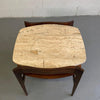 Travertine and Walnut Side Table by Bertha Schaefer