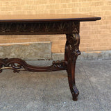 Carved Walnut Jacobean Refectory Console Dining Table