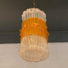 Midcentury Brutalist Lucite Cylinder Pendant Light
