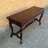 Carved Walnut Jacobean Refectory Console Dining Table