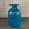 Midcentury Vibrant Blue Crackle Glaze Art Pottery Vase