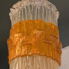 Midcentury Brutalist Lucite Cylinder Pendant Light