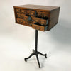 Cast Iron Pedestal Oak Cabinet